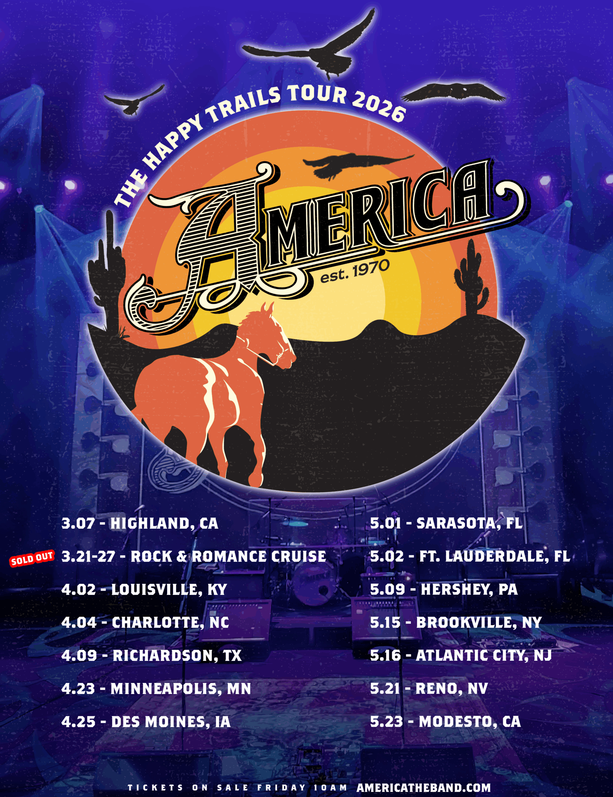 America - The Band 2026 concert poster